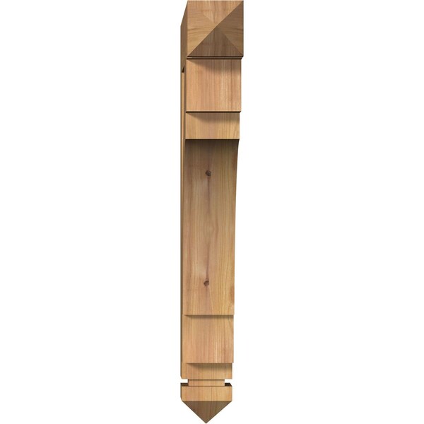 Merced Arts & Crafts Smooth Bracket, Western Red Cedar, 3 1/2W X 20D X 28H